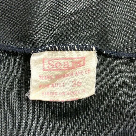 Sears Ladies Full Slip 36 Bust Black Nylon Silky Adjustable Straps Vintage - Picture 5 of 8